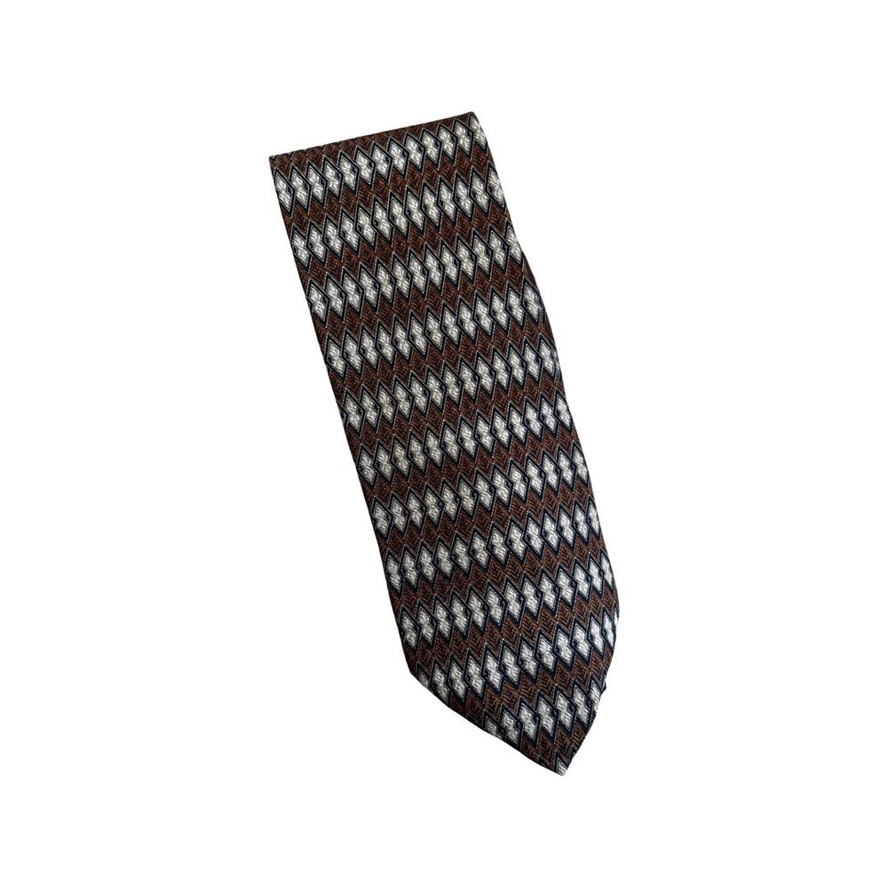 Vintage Kenneth Cole 90s Silk Necktie Brown Tan Neutral